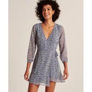 abercrombie blue wrap dress